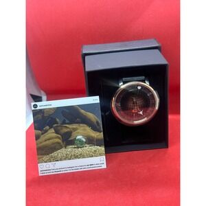 New Xeric Atlasphere Automatic Rose Gold Black Leather Globe Dial Mens Watch